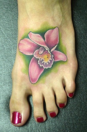 Looking for unique  Tattoos? Orchid on Foot